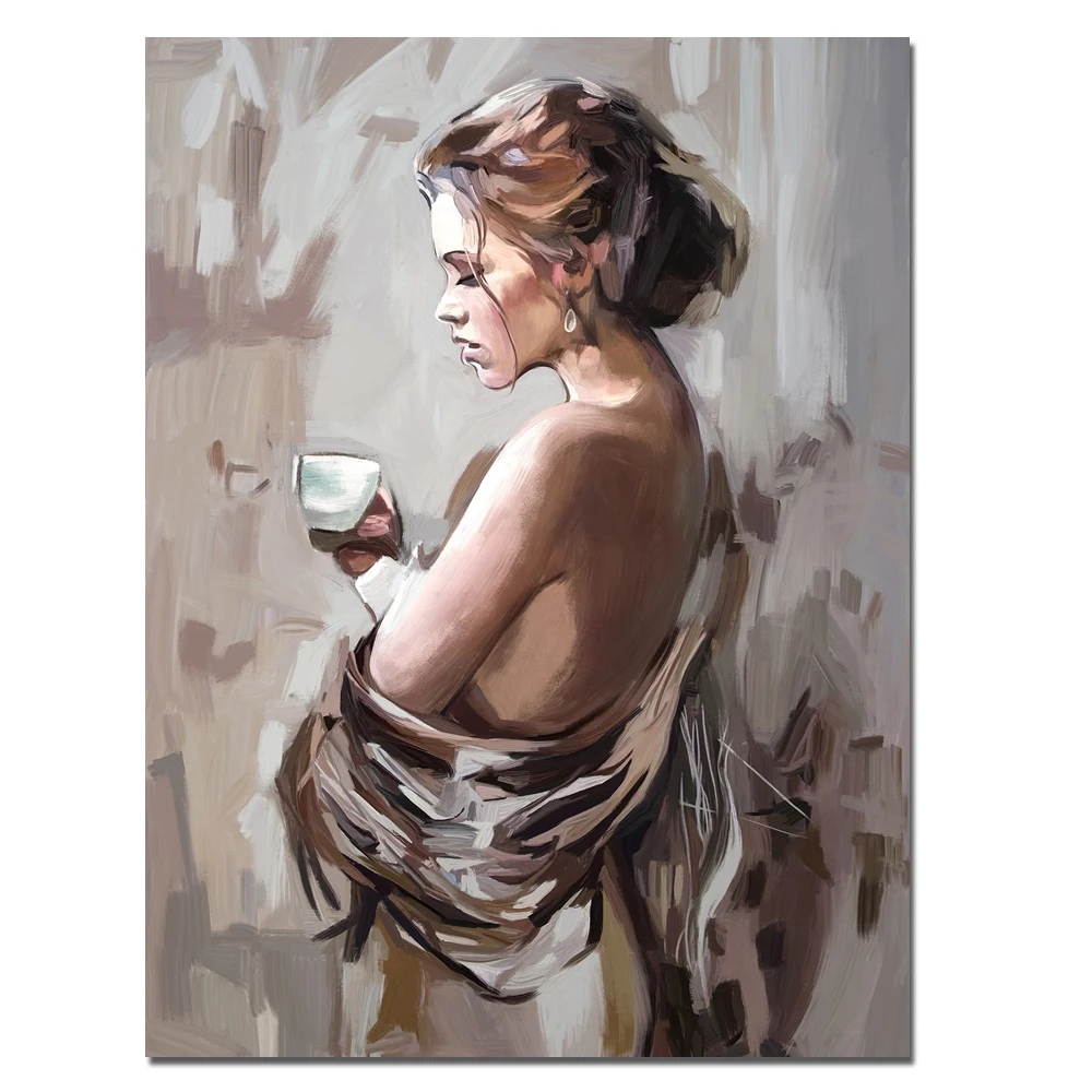 Абстрактная картина с изображением девушек на спине постеры и принты