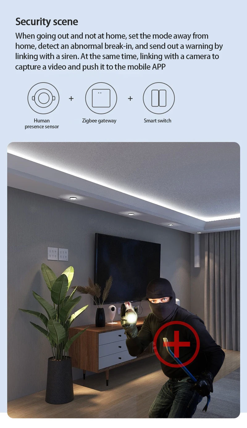 Смарт-датчик движения Tuya ZigBee Gateway Беспроводной сенсор для тела совместим с
