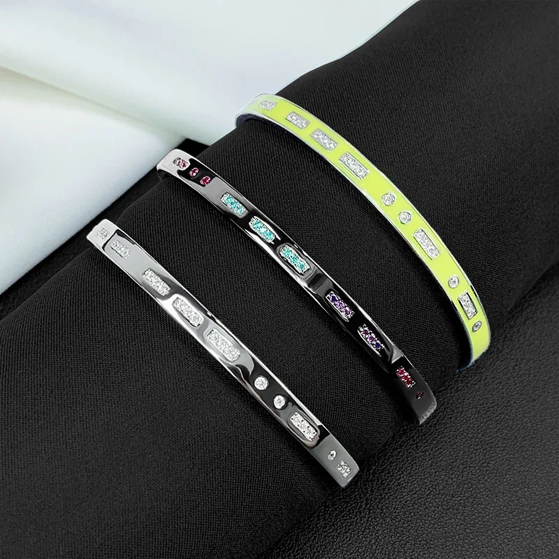

S925 Sterling Silver Morse Code Bracelet Couple Models Light Luxury Fashion Atmosphere Open Bracelet Luxury Monaco Jewelry