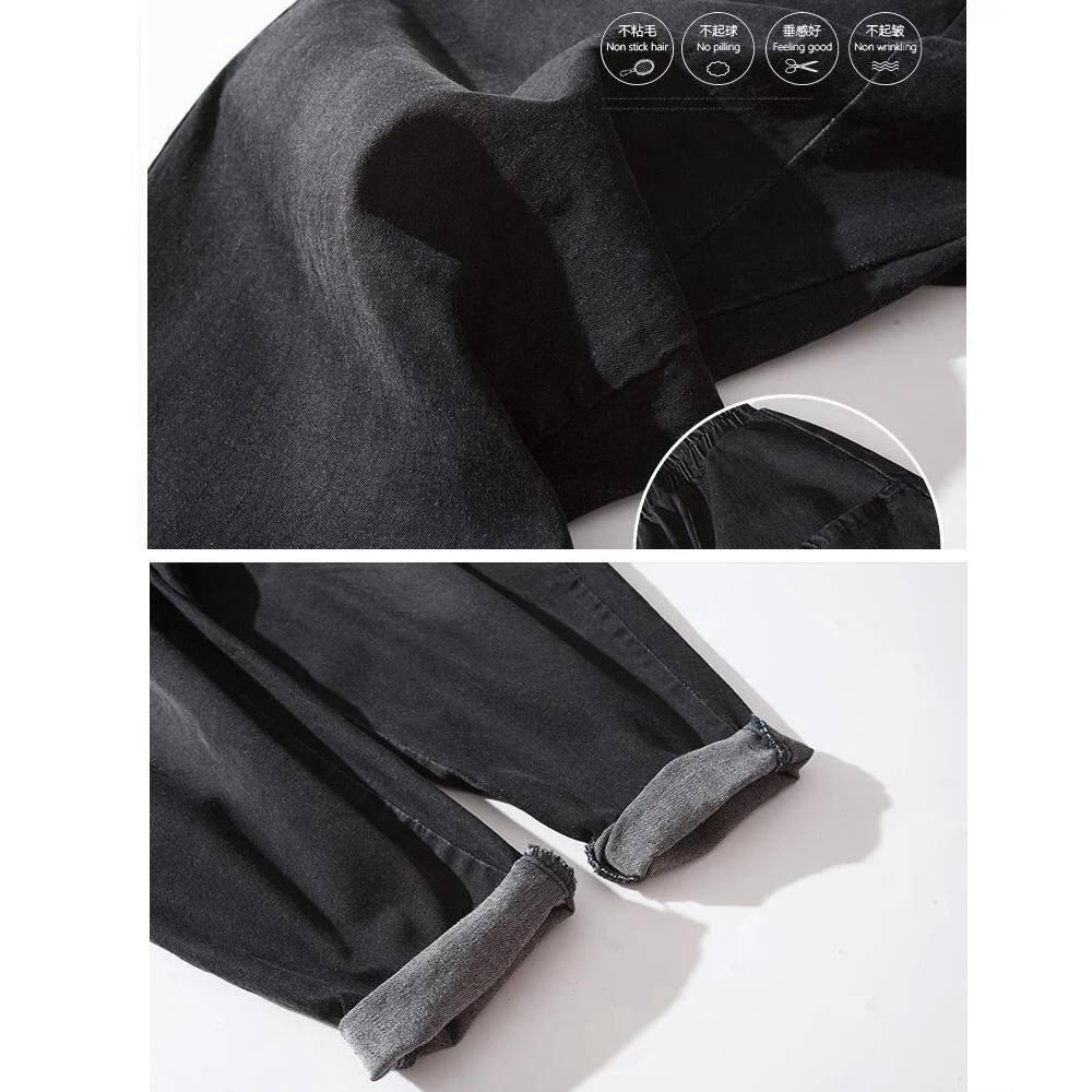 

Fashion Casual Women Denim Baggy Jeans Harem Pants Plus Size Streetwear Elastic Waist Trousers For Woman 2021 Summer Spring