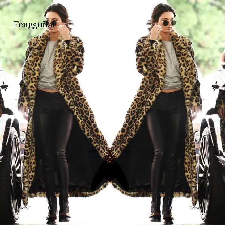 Леопардовое меховое пальто женские осенне-зимние толстые теплые плюшевые куртки
