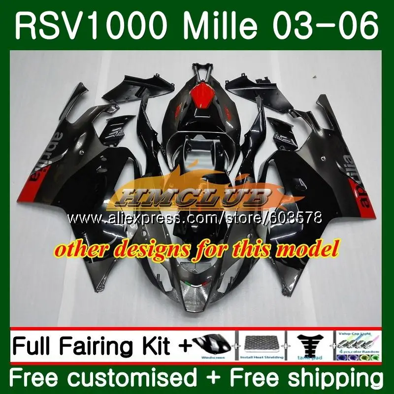 Комплект обтекателей для Aprilia Ove RSV 1000 R RR 2003 2004 2005 2006 42CL.4 красный черный RSV1000RR RSV1000R
