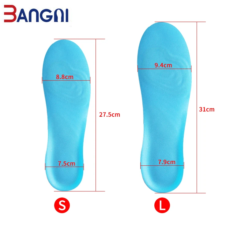 Bbangni GEL Silicone Insoles High Quality Elastic PU Shoes Pad Soft Feet Pain Plantar Fasciitis Sports Work Walk for Men Women