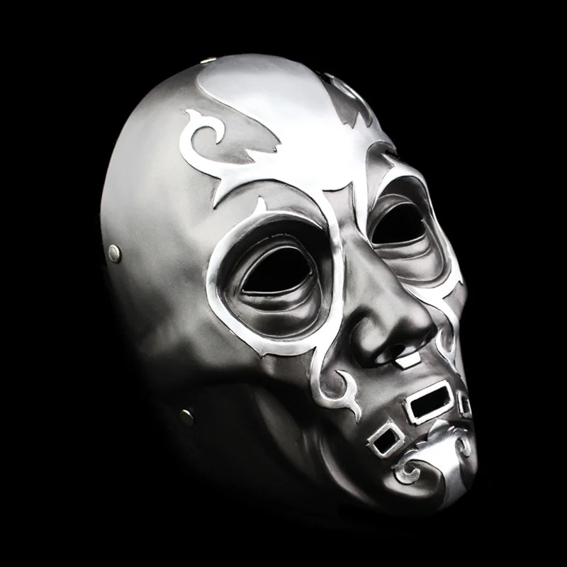 Harry Series Death Eater Mask - Halloween Horror Malfoy Lucius Resin Masks for Private Party Cosplay Masquerade Costume Props image 3