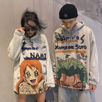 men women hoodies anime one piece clothes hooded sweatshirt japanese harajuku hoddies long sleeve tops anime hoodie