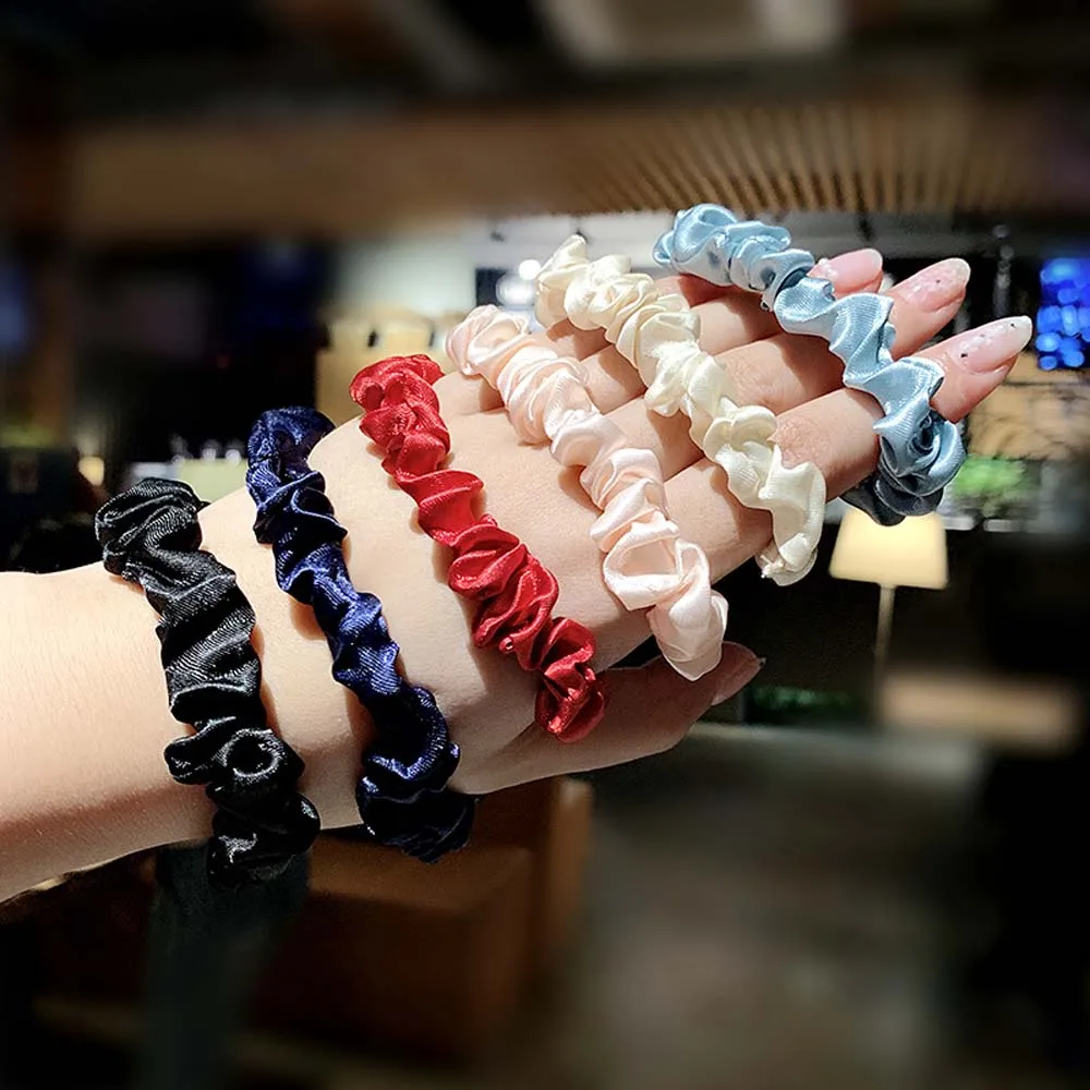 

1 Set Scrunchies Hair Ring Candy Color Hair Ties Rope Autumn Winter Women Ponytail Hair Accessories 4-6Pcs Girls Hairbands Gifts