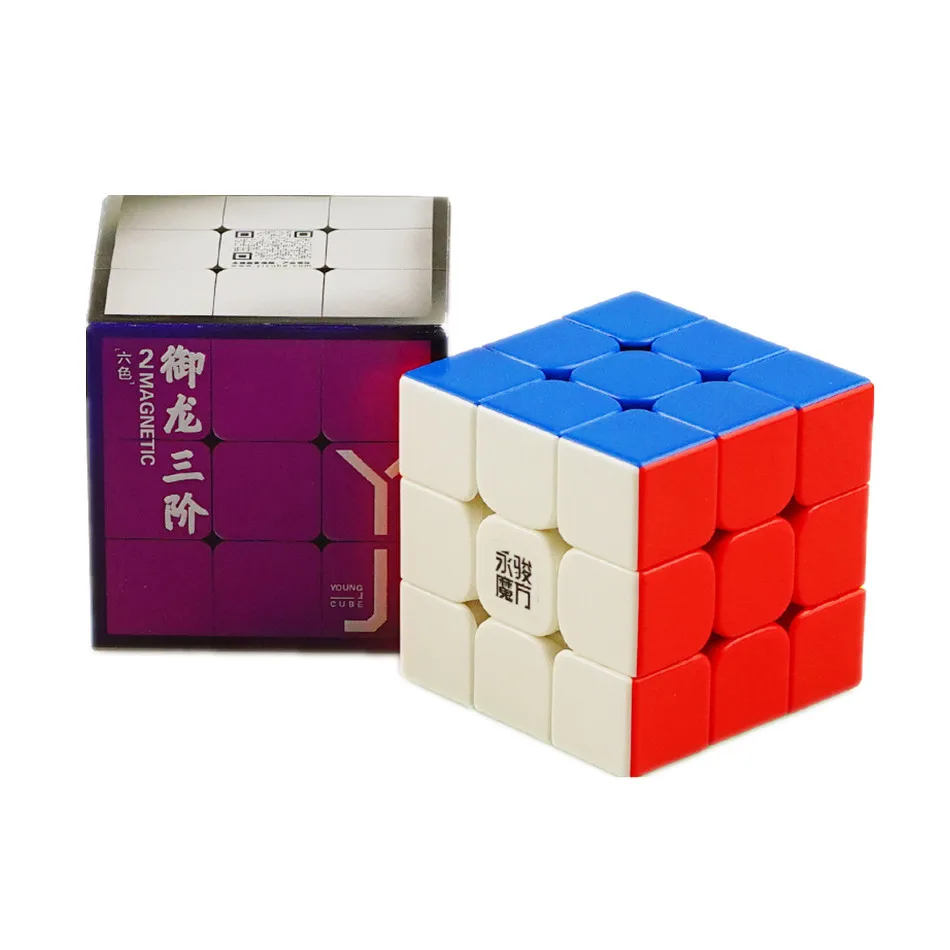 YJ Yulong V2 M 3x3 черный и без наклеек скоростной куб Yongjun 2 м Магнитный магический пазл