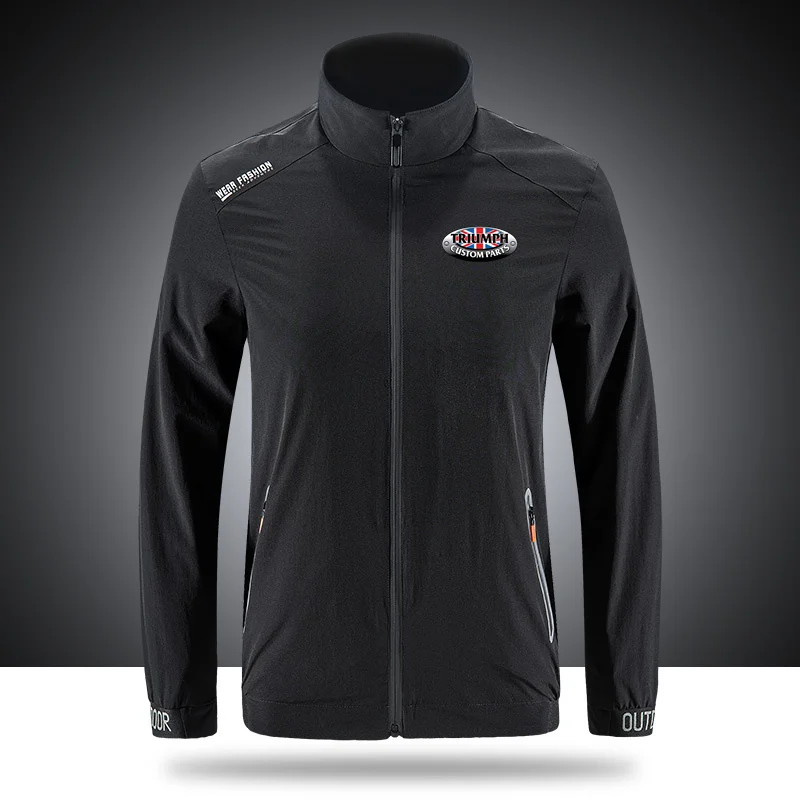 

Triumphs jackets Breathable Brand Jackets Men's Outdoor Zippered Light Soft Fashion Casual Front Printing sportswear jackets N04
