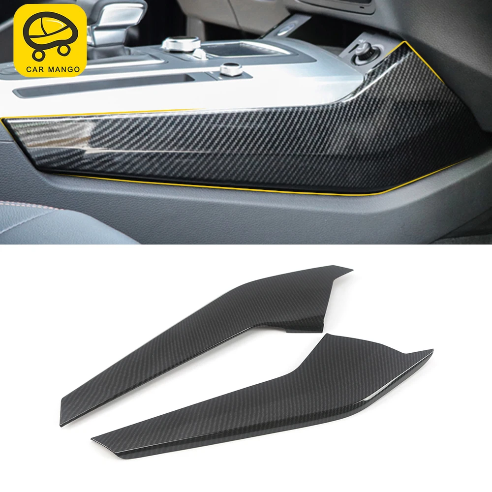 

CARMANGO Car Accessories Gear Shift Panel Cup Holder Side Cover Trim Frame Sticker Chrome Decoration for Audi Q5 FY 2017-2022