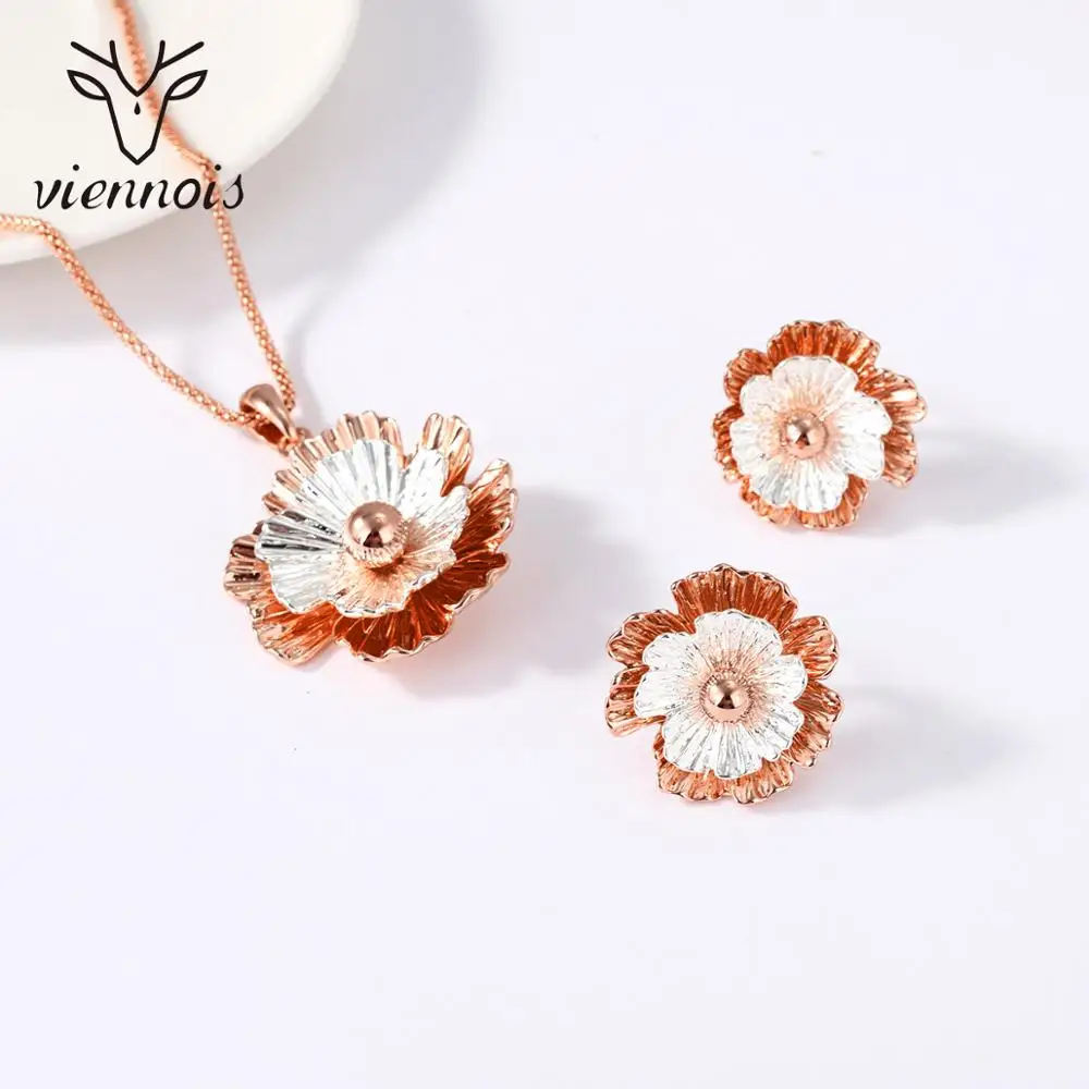 Венская версия разноцветный цветочный дизайн подвеска ожерелье и серьги набор