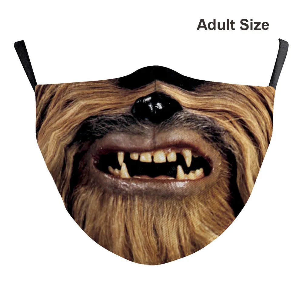 Клыки для взрослых с рисунком кошки орангутан Gorilla Memow моющиеся маски защиты от