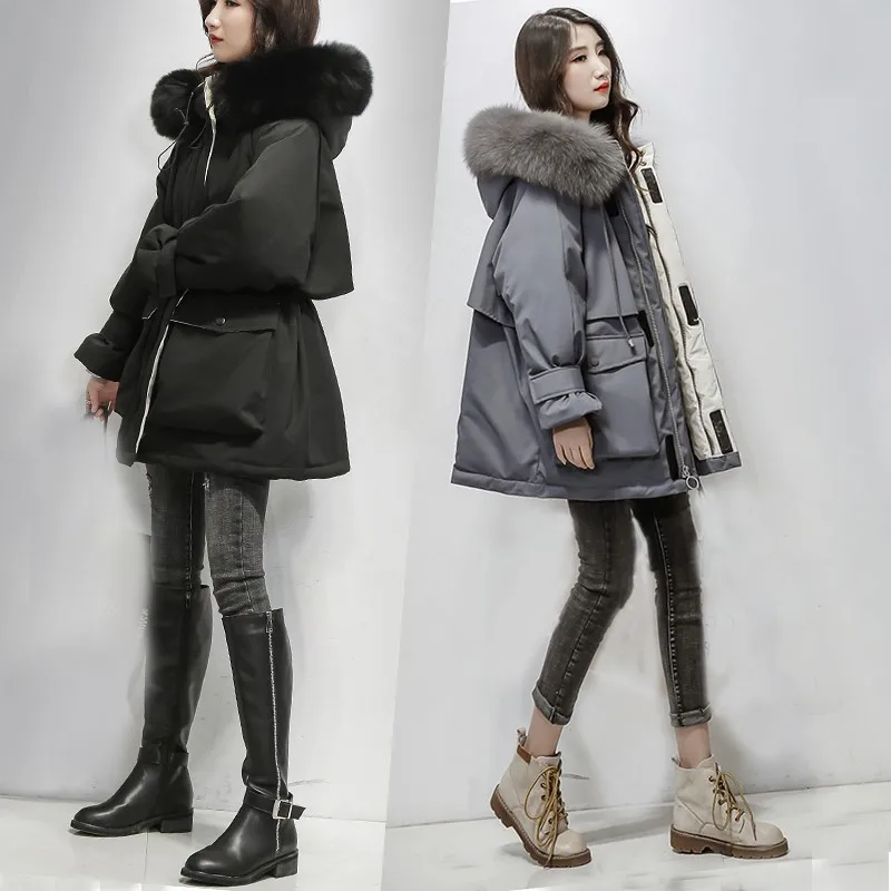 Зимняя утолщенная хлопковая одежда для женщин большие размеры свободные