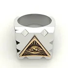 Мужское кольцо NPKDS Secret Boy, кольцо из карбида массы масонской волны и иллюминатов, треугольное, масонское, Всевидящее кольцо, байкерское ювелирное изделие в стиле панк