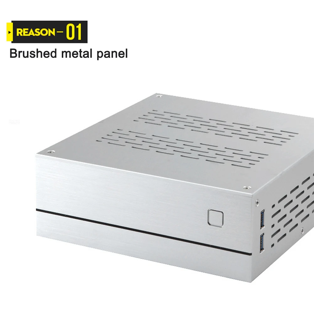 

Plug And Play USB 3.0 Interface Aluminum Front Door Computer Support Fans LED Indicator Steel Body Lockable Micro ATX HTPC Case