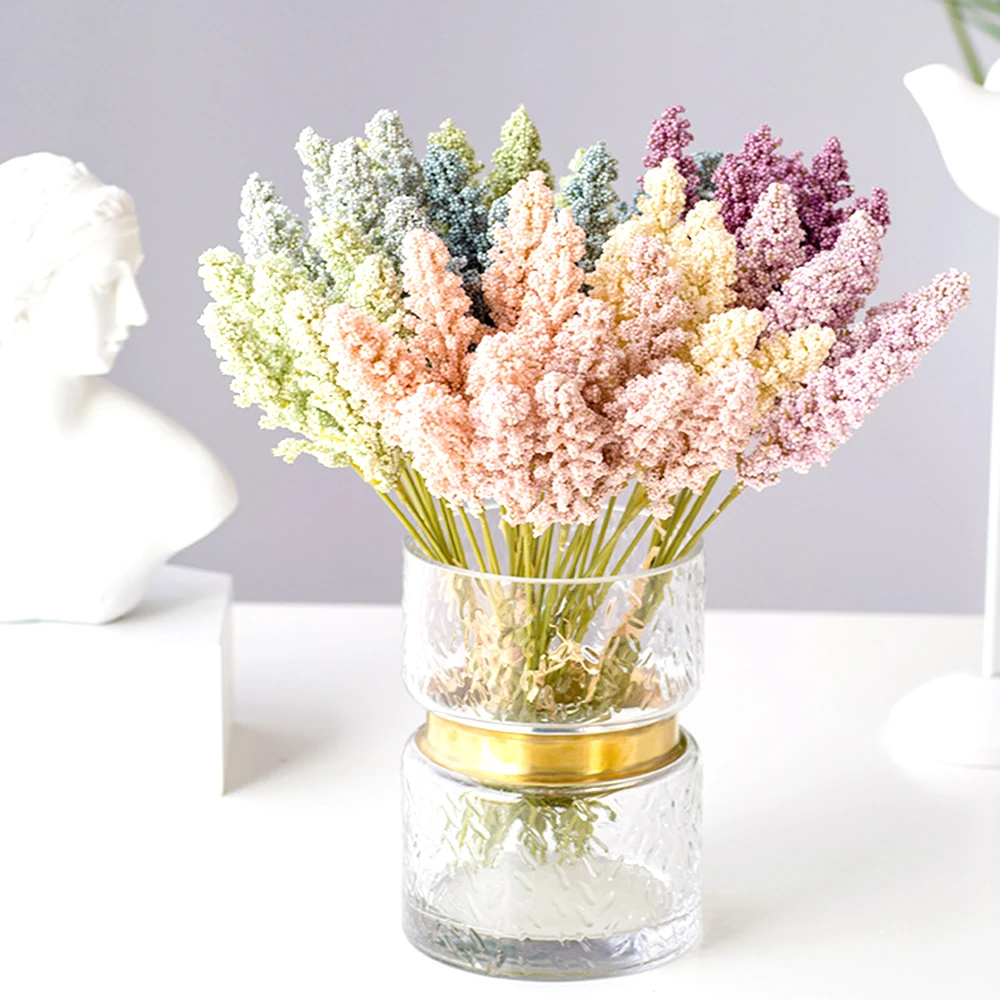 2019 маленький свежий с травой искусственный цветок уха шелковые искусственные