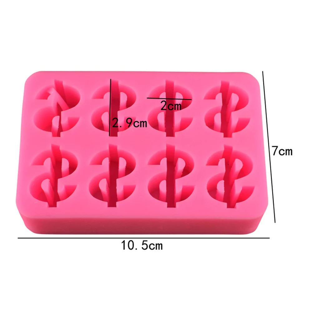 8 Even US Dollar Sign Money Gold Shape Turn Sugar Silica Gel Mold Chocolate Cake Decoration Fondant Tools | Дом и сад