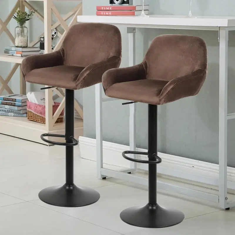 

Барные стулья с регулируемой высотой, барный стул с подставкой для ног и современной спинкой для кухонного островка и столовой, HWC