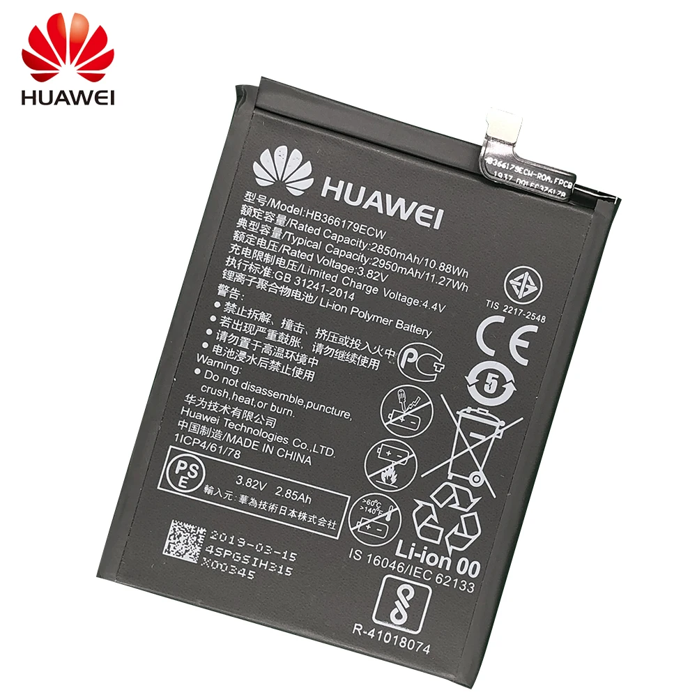 Оригинальный сменный аккумулятор HB366179ECW для Huawei Nova 2 аутентичный телефона с