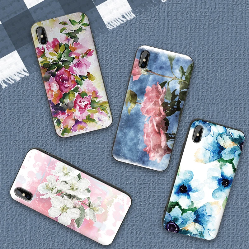 Чехол для iPhone 6 6S plus чехол роскошный черный 5 5S SE 7 8 Plus X XS Max XR фиолетовый синий