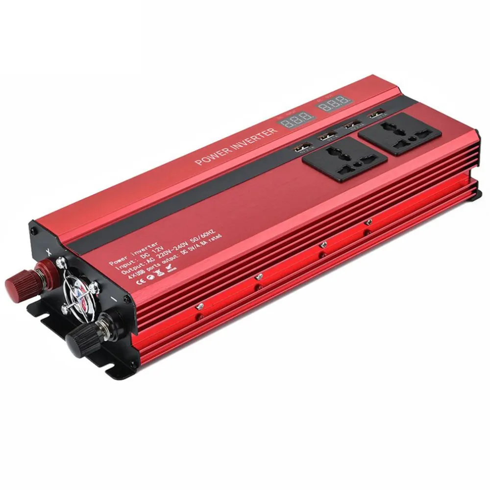 Vehemo DC12V к AC220V 1200 Вт пиковый автомобильный инвертор солнечный светодиодный