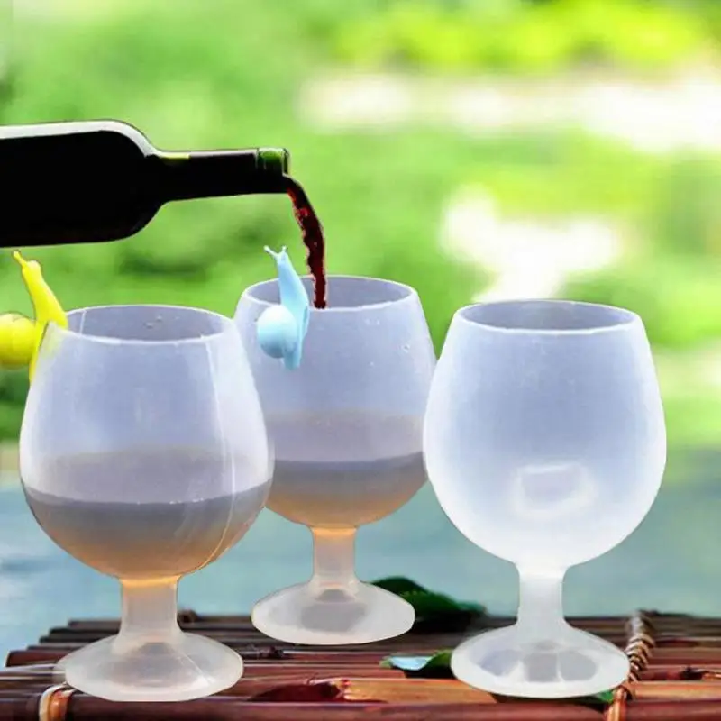 

Silicone Wine Goblet Foldable Cocktail Water Cup Unbreakable Outdoor Beer Champagne Whiskey Bottle Festival Party Supplies