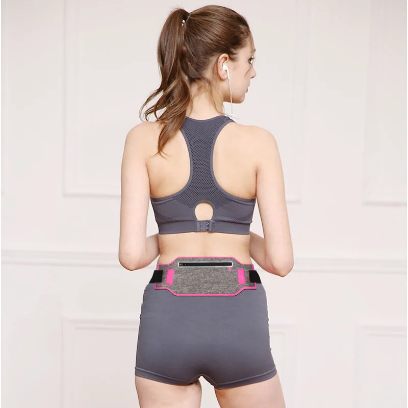 

Men/women Sports Waist Bag Running Fitness Yoga Waterproof Ultrathin Stealth Close-fitting Key Phone Earphone hole zipper bag
