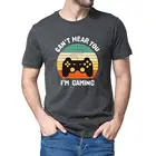 Смешная гарнитура унисекс из 100% хлопка Я не могу тебя слышать Я играю, забавная Мужская футболка для видеоигр, женская мягкая футболка
