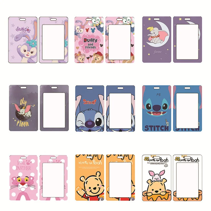 

New Disney Lilo and Stitch Card Holder Kawaii Winnie The Pooth Dumbo Boy Girl ID Card Protective Case Adult Credit Card Holder