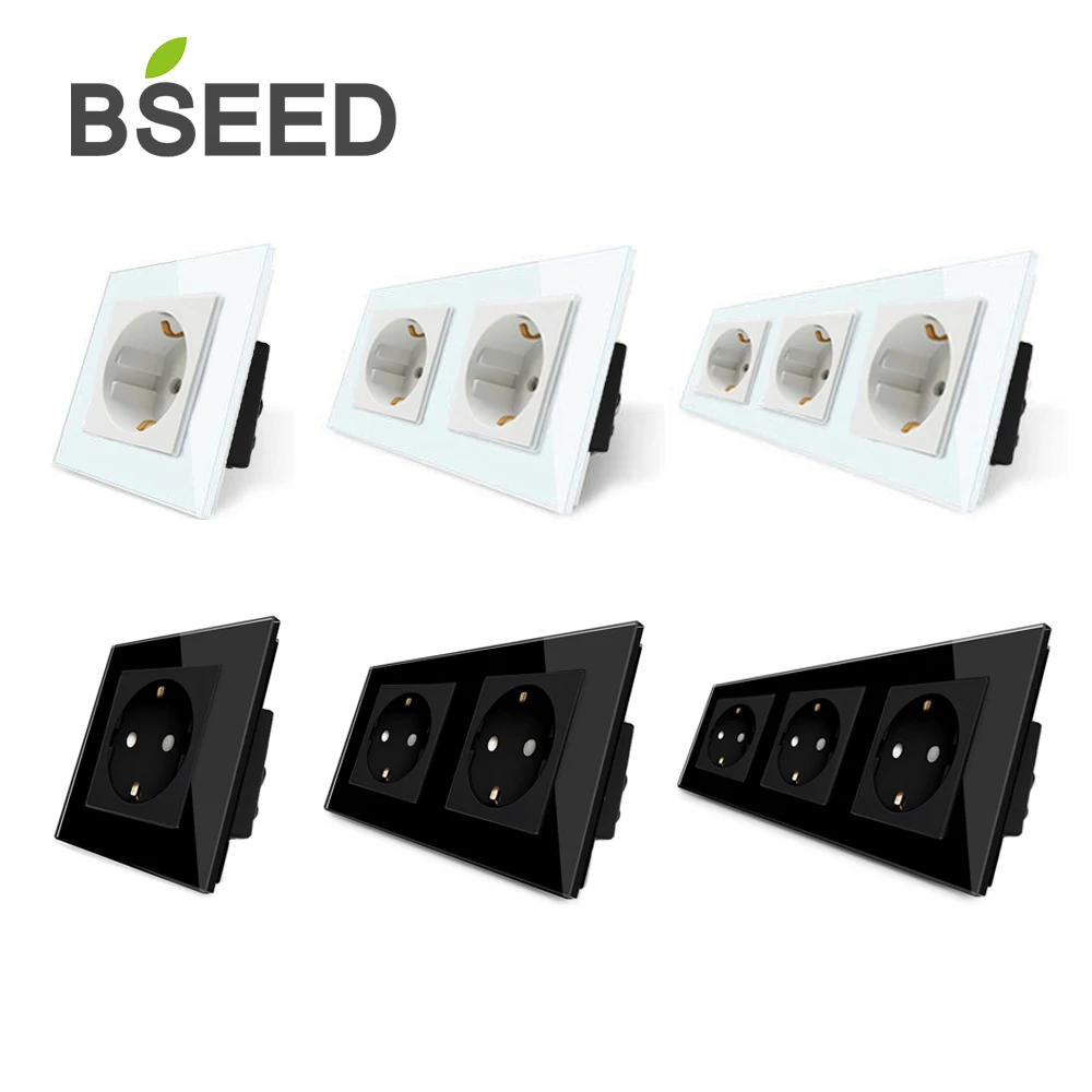 BSEED 2 пачки ЕС Стандартный один Мощность розетка с украшением в виде кристаллов