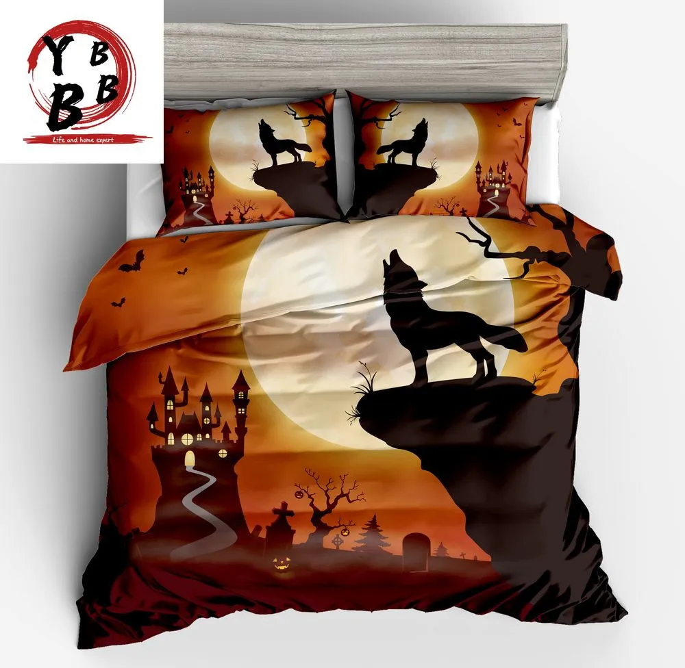 

Luxury 3d wolf bedding set queen king size Duvet Cover sets pillowcase cartoon lovely animal quilt cover Good quality bedclothes