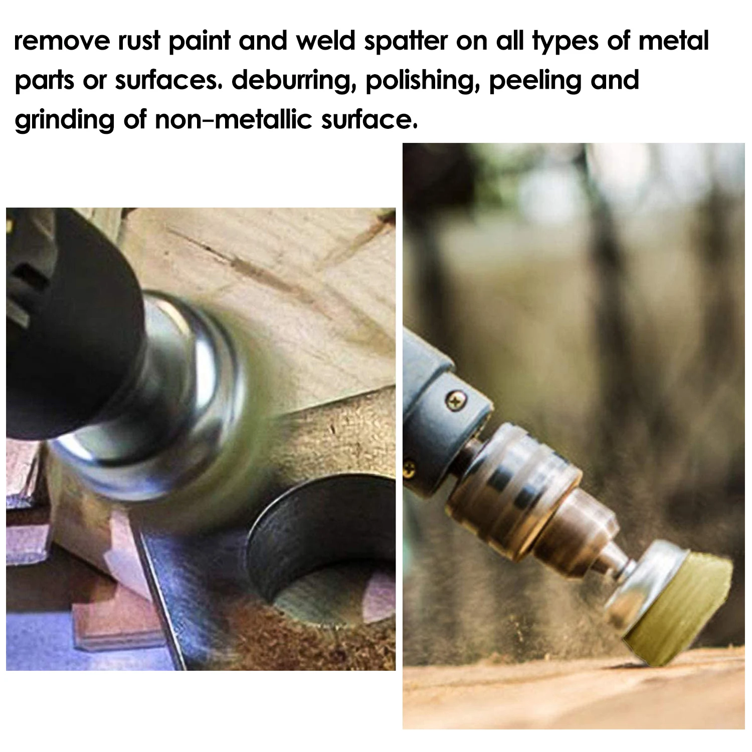 

Brass Coated Wire Brush Wheel and Cup Brush Set + 1/4-In Shank Coated Wire Drill Brush Removal of Rust Corrosion Paint Universal