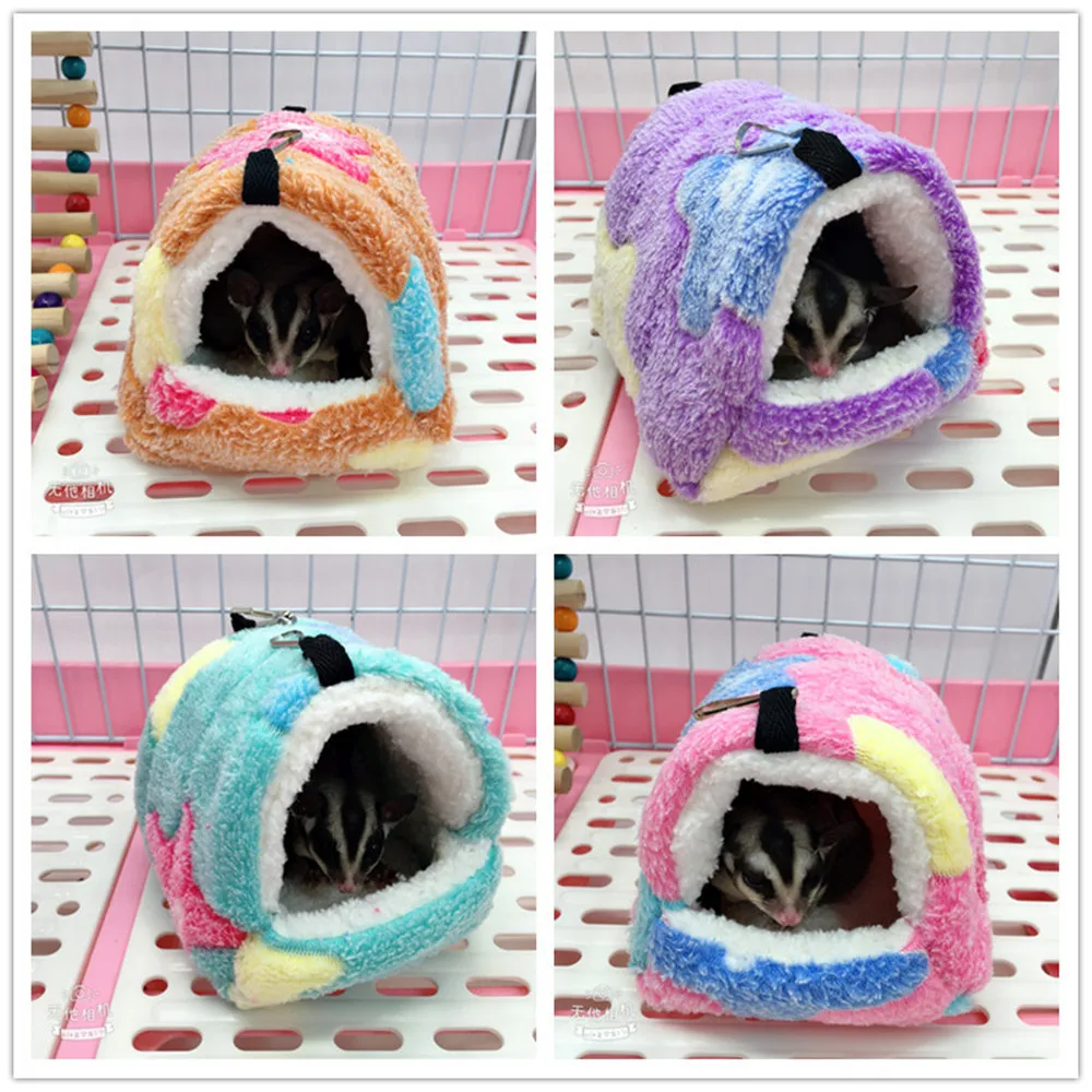 Small Animal Pets Cages Winter Spring Hamster Guinea Pig Squirrel Keep Warm Nest Soft Comfortable Sleepping Bed Hammock Tent | Дом и сад