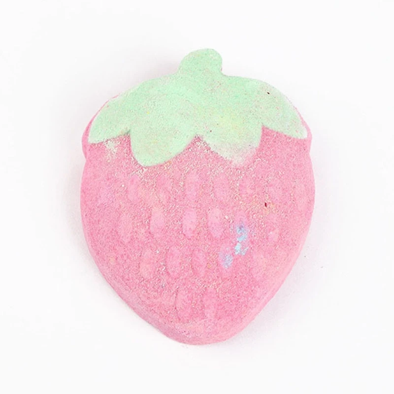 

Strawberry Bubble Bath Bomb Natural Fizzy for Women Moisturizes Dry Sensitive Skin. Releases Color, Scent, and Bubbles