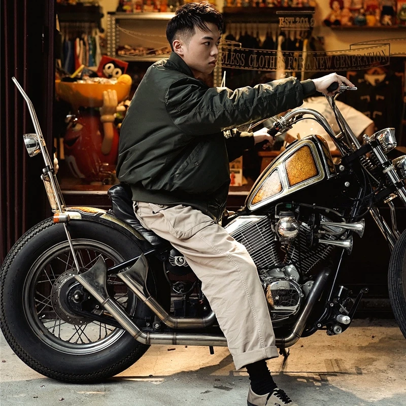 Мужская зимняя куртка бомбер с нейлоновой подкладкой и защитой от ветра|Мужские