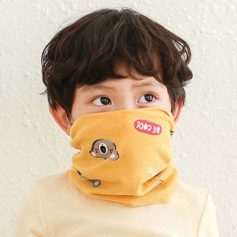 Детский хлопковый шарф детские теплые шарфы с мультяшным принтом на осень и зиму