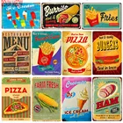 Вкусная едахот-догигамбургеры металлический винтажный домашний декор попкорн пончики хлебопекарное украшение настенные наклейки WY11
