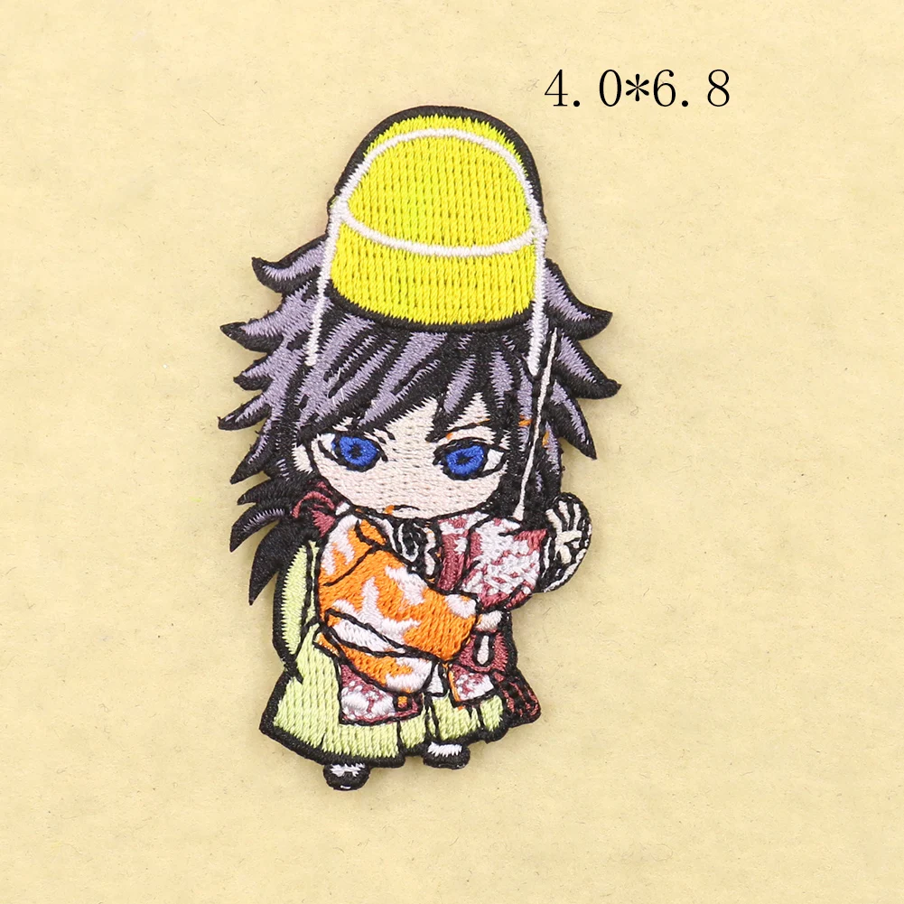 

1PC Anime Demon Slayer Blade Patch Kimetsu no Yaiba figure Kamado Tanjirou badge Embroidery Applique Iron on Clothes Stickers