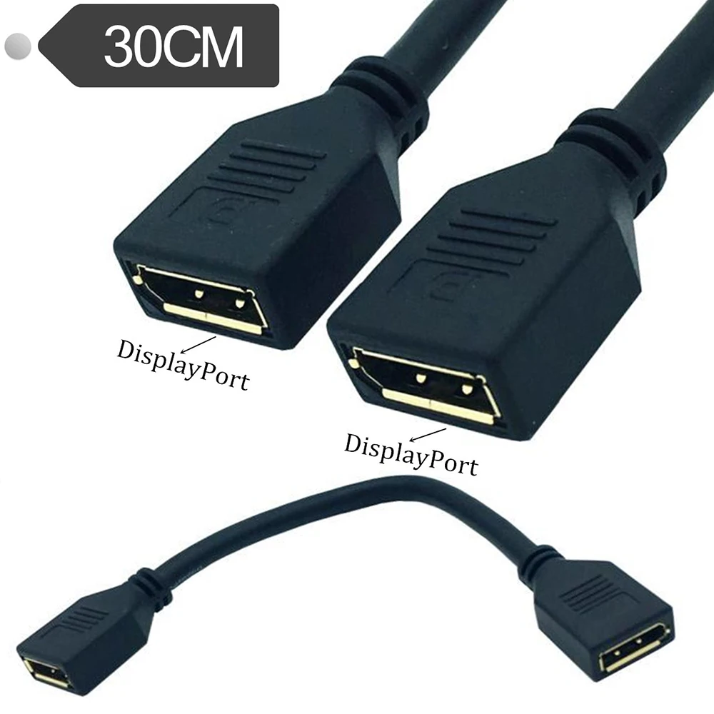 Удлинитель displayport гнездо к гнезду разъем 4k/8k порт дисплея dp кабель удлинитель