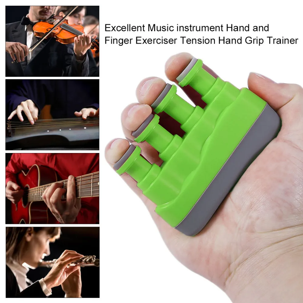 

Excellent Portable Guitar Bass Piano Hand Etc Music Instrument Finger Exerciser Tension Hand Grip Trainer