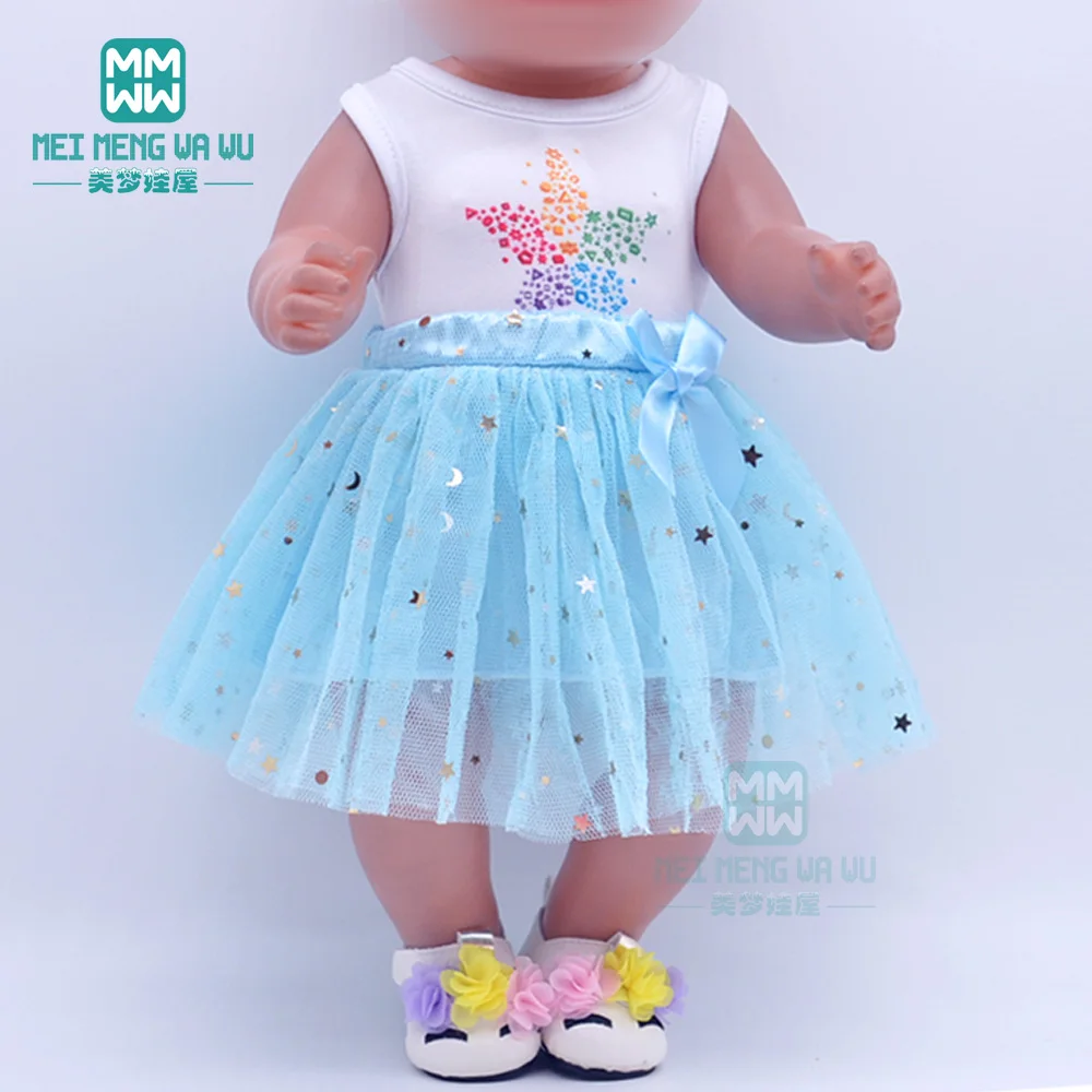 

Одежда для кукол 43-45 см, футболка для новорожденных, юбка из пряжи с бантом, рождественские подарки для детей