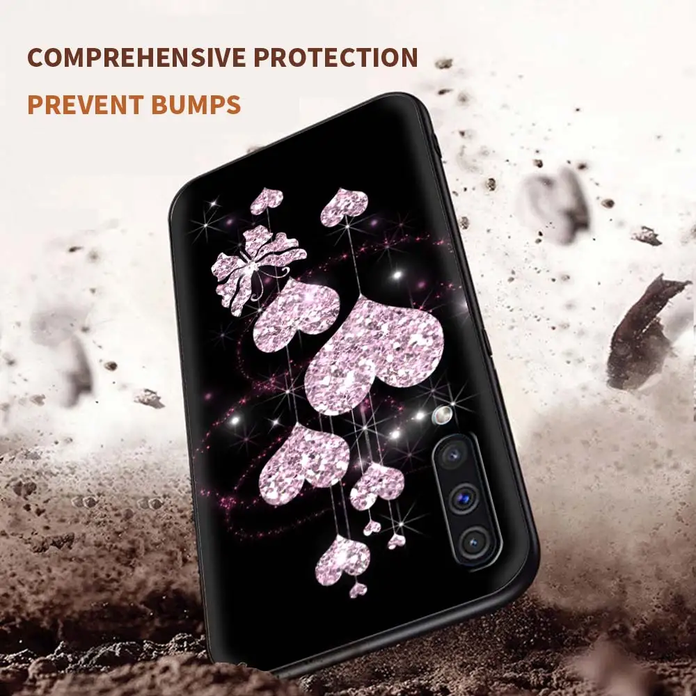 

Pink Heart Phone Case for Samsung A50 A51 A70 A71 A21s For Galaxy S20 FE A10 A20e A30 A40 Soft Silicone Cover