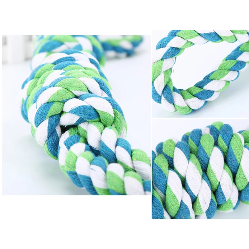 

Kapmore Pet Dog Puppy Double knot Chew Rope Interactive toys pet supplies Clean teeth Durable Braided Bone Rope Pet molar toy