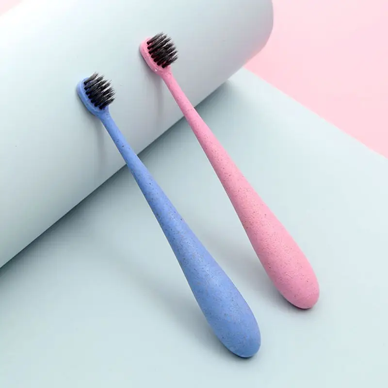 2 шт. детская зубная щетка очень мягкая ультратонкая щетина с ручкой из пшеничной