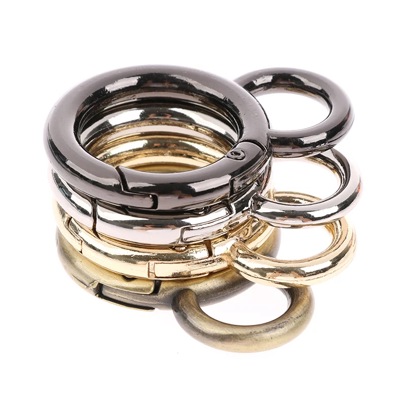 

2Size Metal Swivel Spring Gate Double O Ring Openable Pendant Clasp Handbag Bag Strap Belt Shoulder Buckle Clip Trigger Accessor