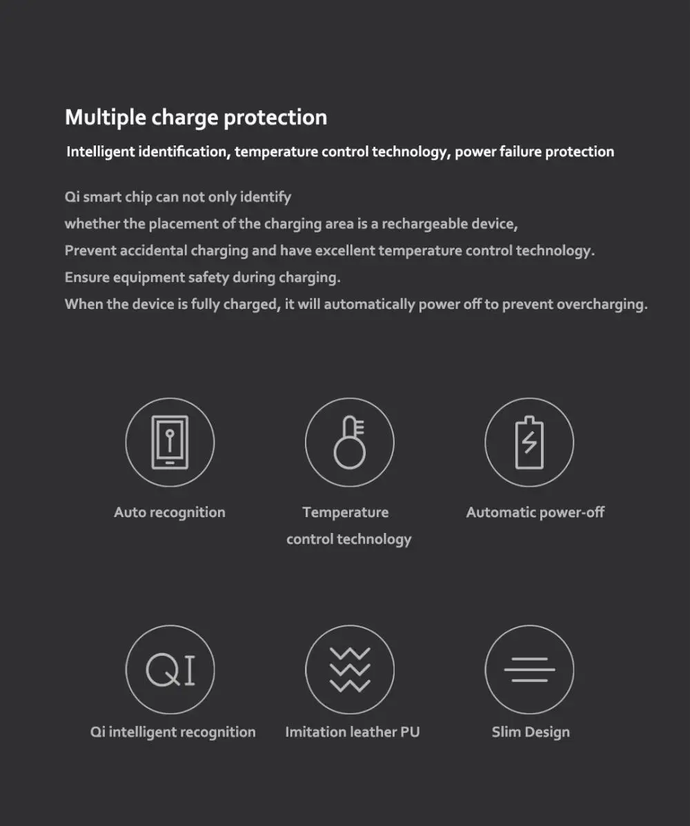 Xiaomi MIIIW Qi Беспроводное быстрое зарядное устройство из искусственной кожи Коврик для мыши для iPhone samsung Xiaomi huawei Быстрая зарядка