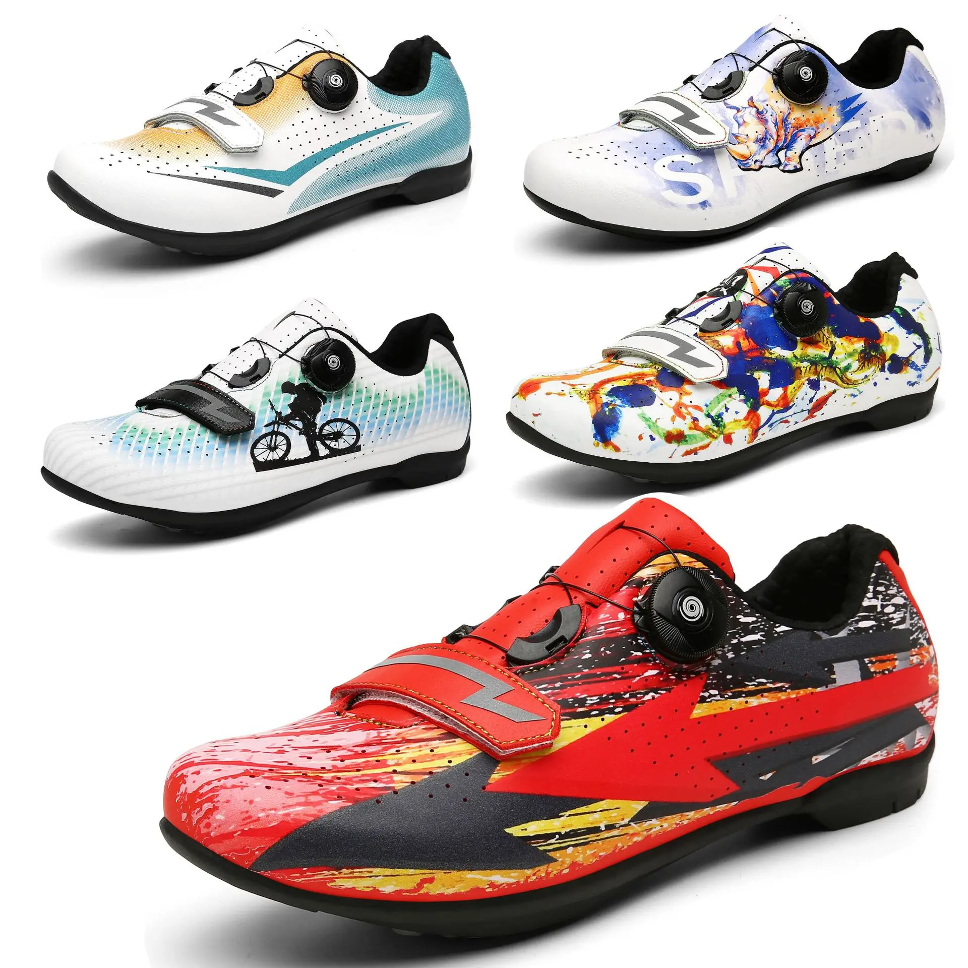 2021 New Road Bike Sneakers MTB Cycling Shoes Ultralight  profession Self-Locking Mesh Breathable Outdoor Sports Bicycle Shoes