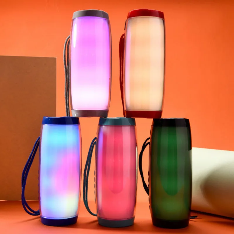 Portable LED Wireless Bluetooth Speaker Boom Box Outdoor Bass Column Subwoofer Sound with Mic Support TF FM USB Subwoffe | Электроника