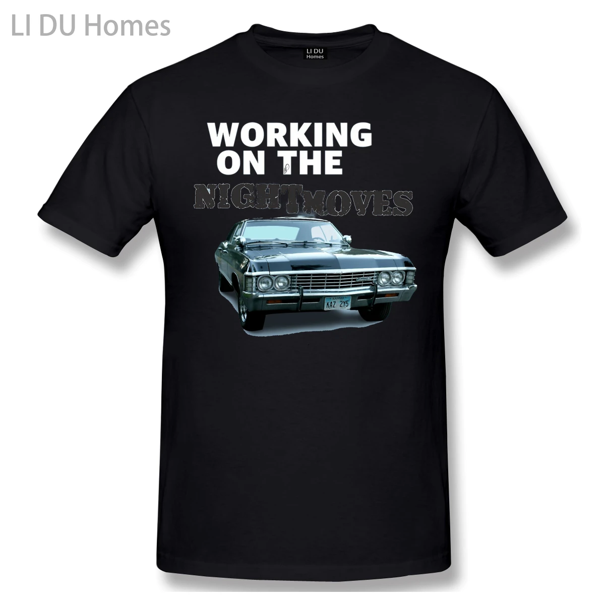 

LIDU T-Shirt for Men Supernatural Bob Seger Lyric 100% Cotton Supernatural T Shirt Funny Plus Size Clothes