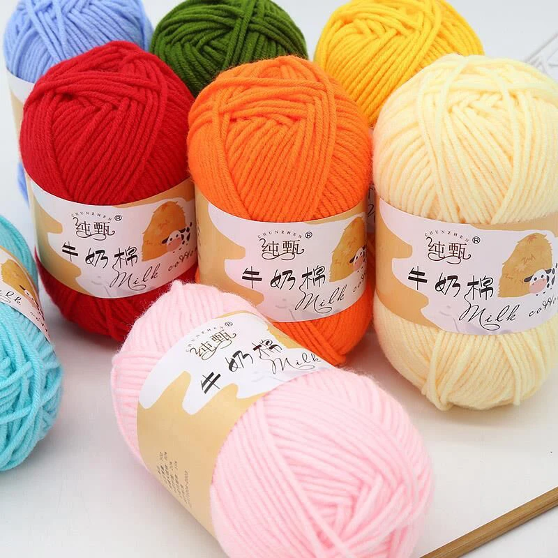 

50g / PCS yarn crochet hand knitted combed cotton DIY milk cotton wool baby yarn knitting hand knitted blanket sweater scarf Bab
