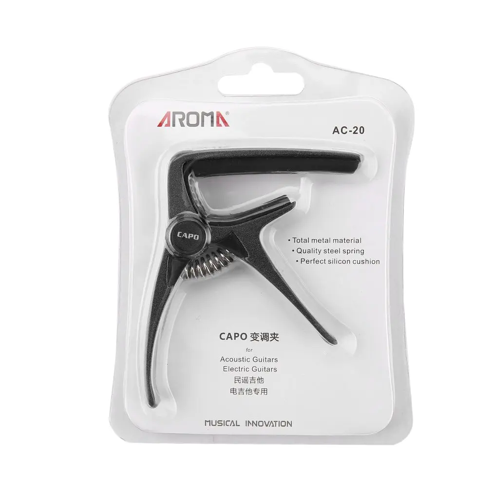 

Aroma AC20 Guitar Capo for Acoustic Electric Guitar Total Metal Guitar Accessories with Steel Spring & Silicone Cushion